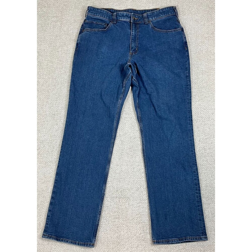 Duluth Trading 40 Grit Flex Jeans Men's 34x32 (Fits 34x31) Relaxed Fit Blue